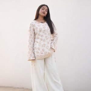 Ivory Bloom Printed Lounge Co-Ord Set