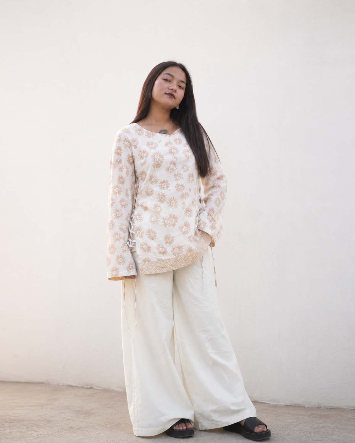 Ivory Bloom Printed Lounge Co-Ord Set