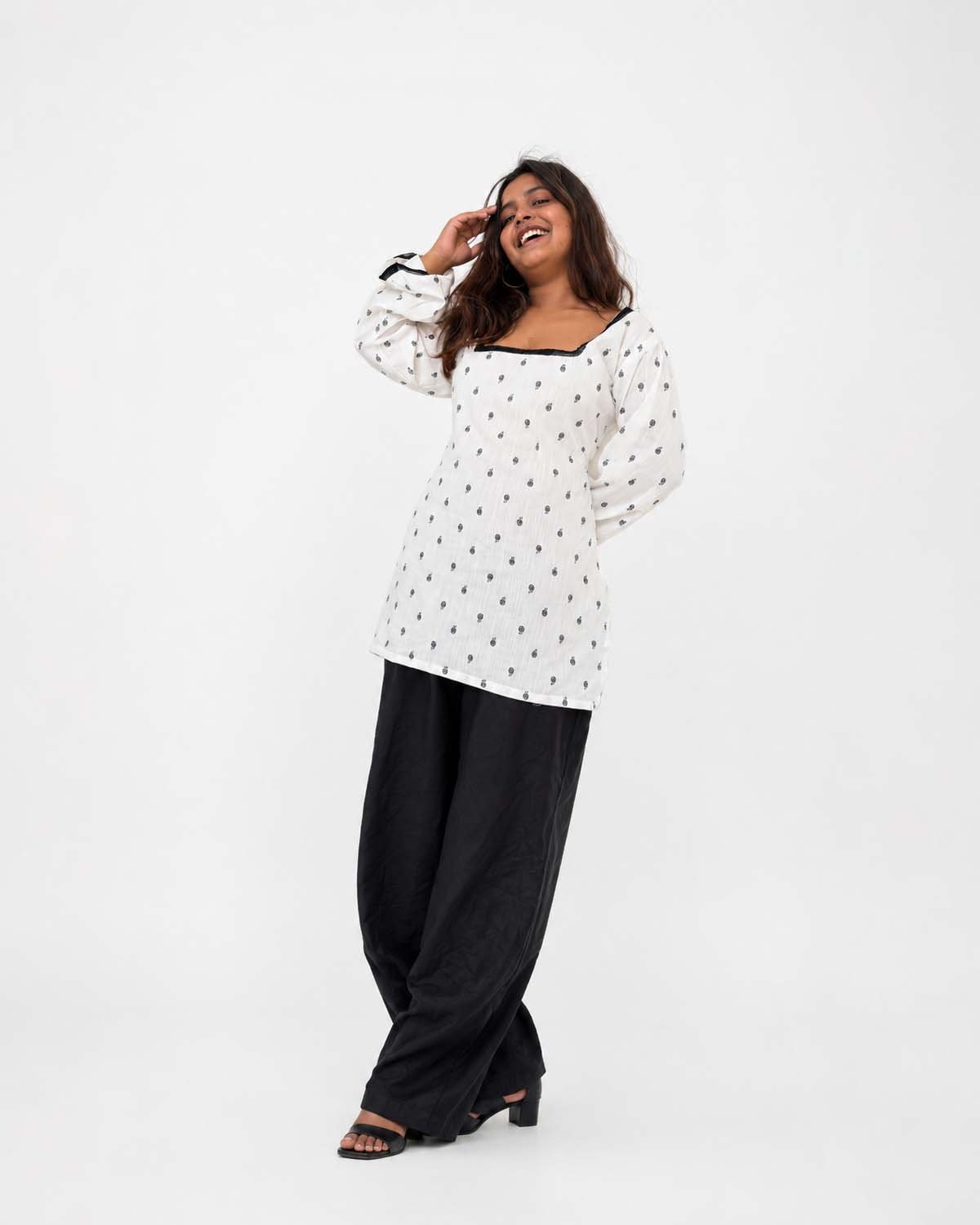 Ivory Noir Printed Co-Ord Set for Women