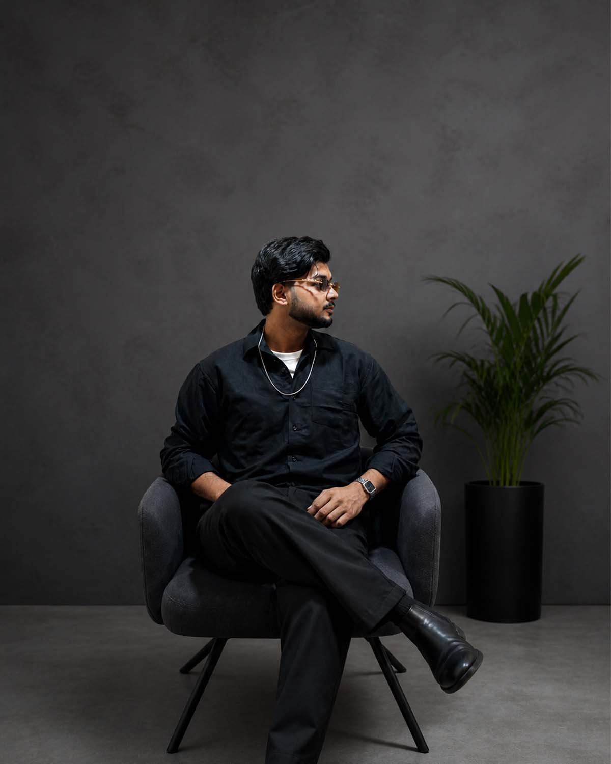 Midnight Black Tailored Formal Japanese Pant