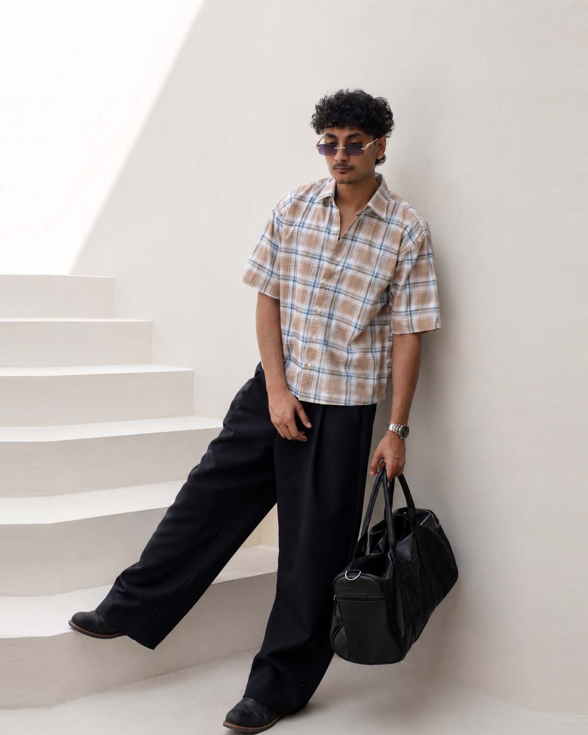 Siena Check Cuban Collar Shirt