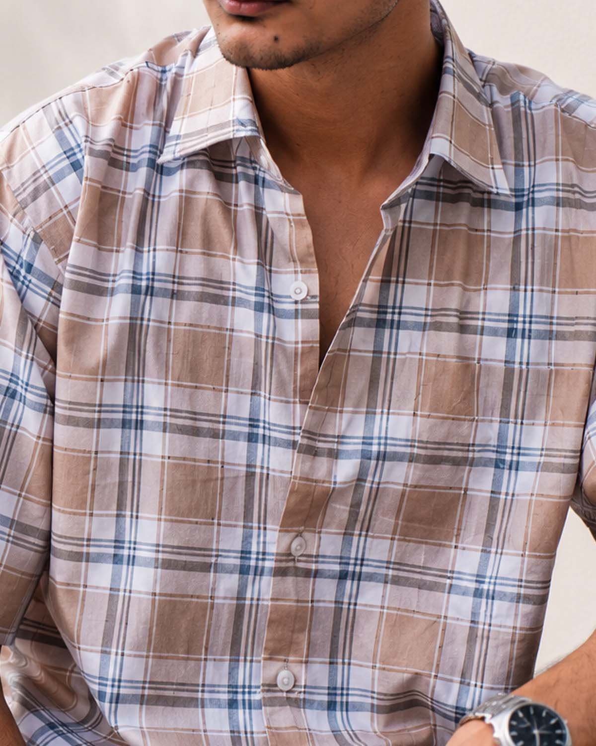Siena Check Cuban Collar Shirt - Image 4