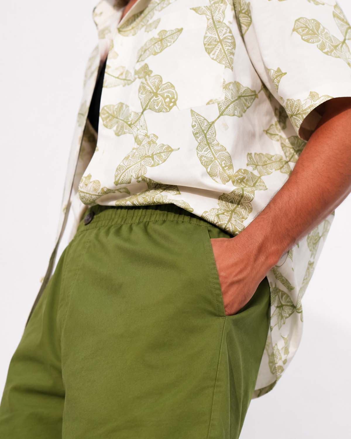 Olive Leaf Resort Print Shirt - Image 4