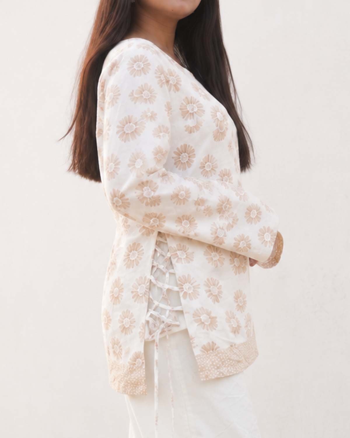 Ivory Bloom Printed Lounge Co-Ord Set - Image 2