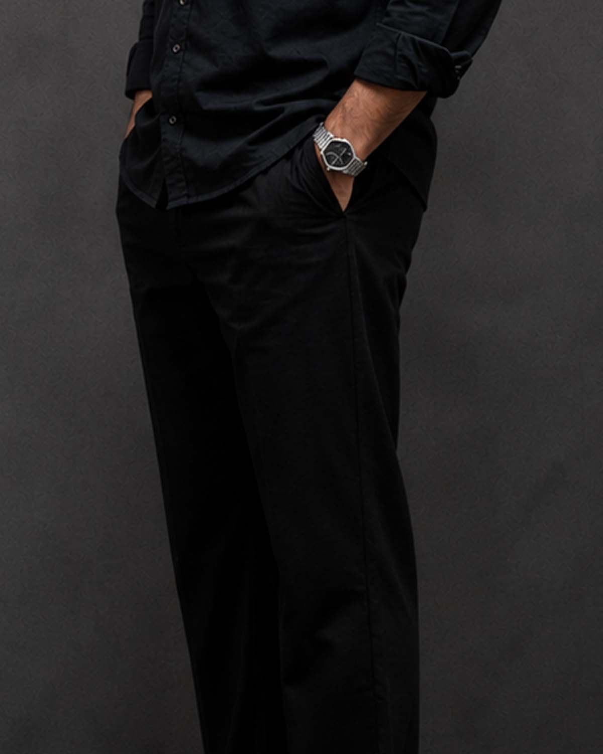 Midnight Black Tailored Formal Japanese Pant - Image 5