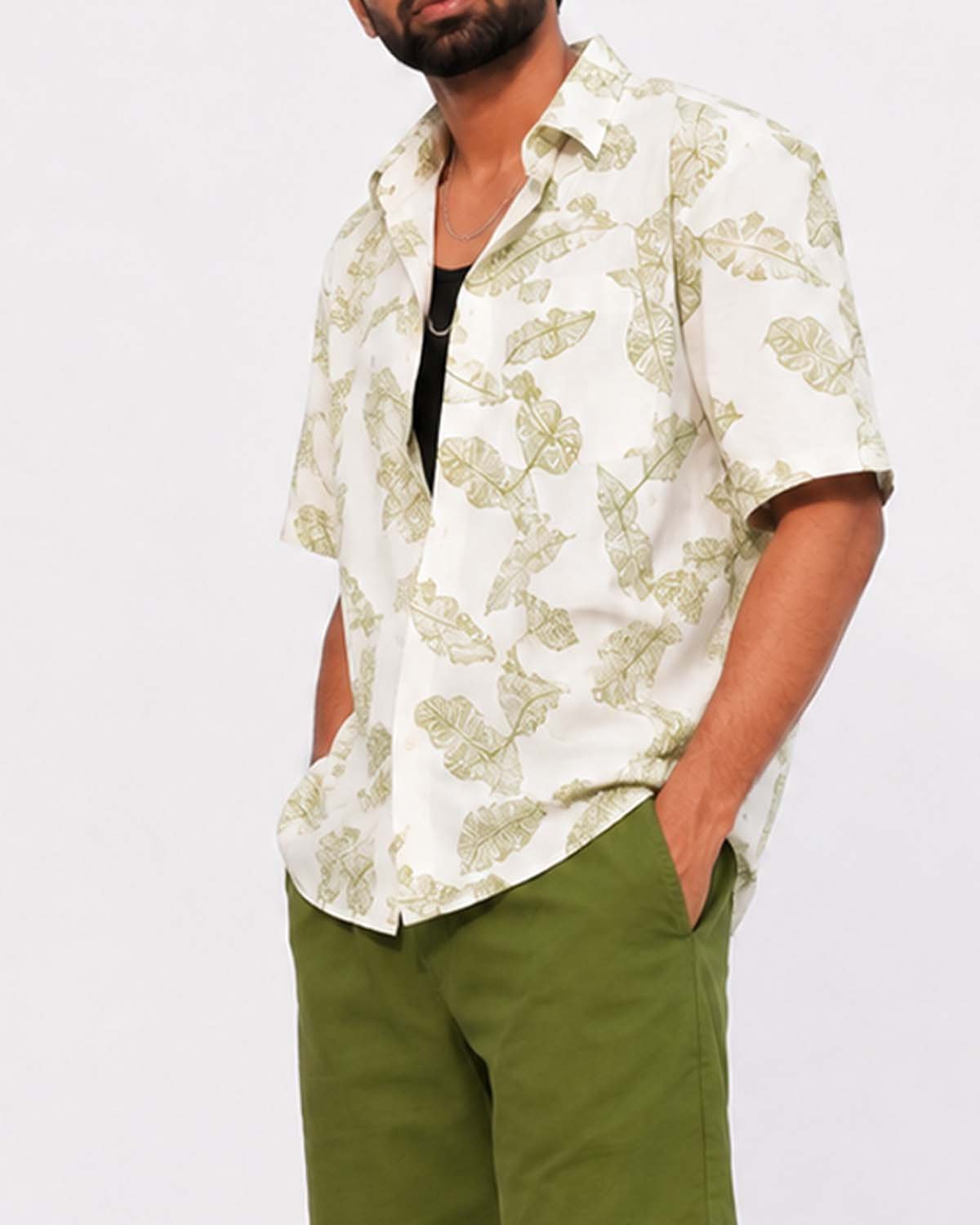 Olive Leaf Resort Print Shirt - Image 3