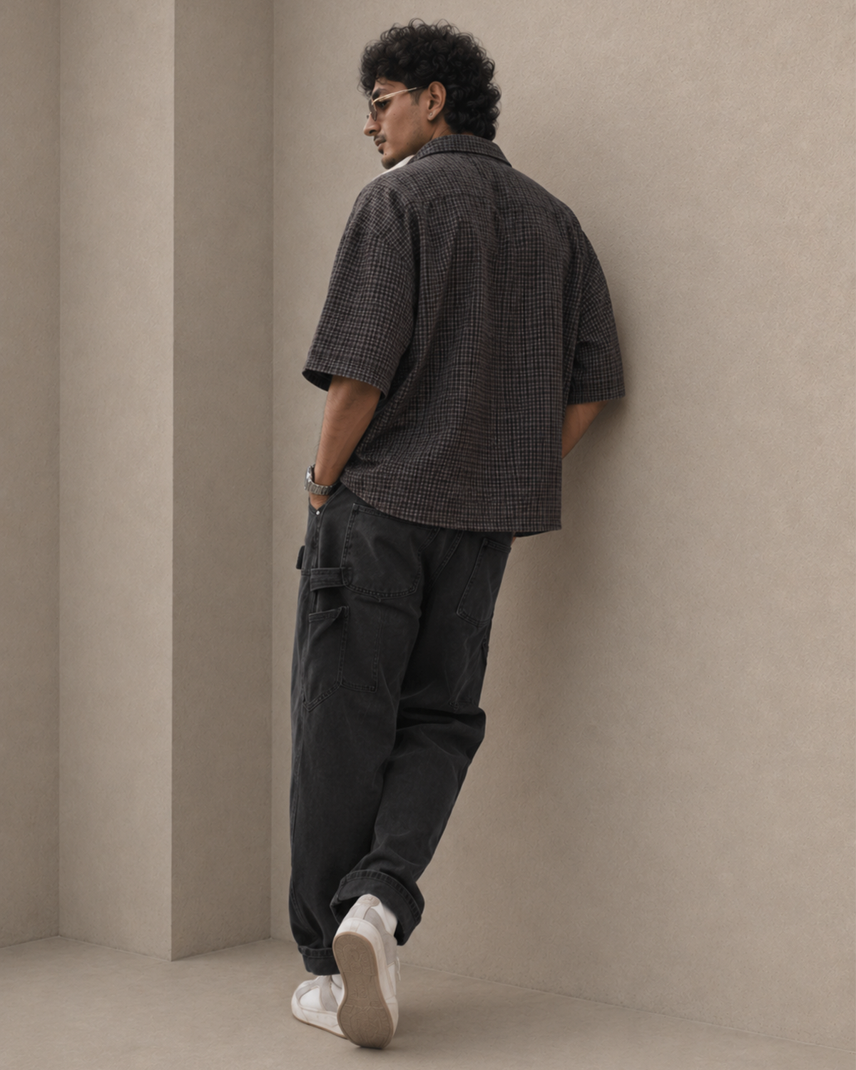 Noir Check Relaxed Shirt - Image 2