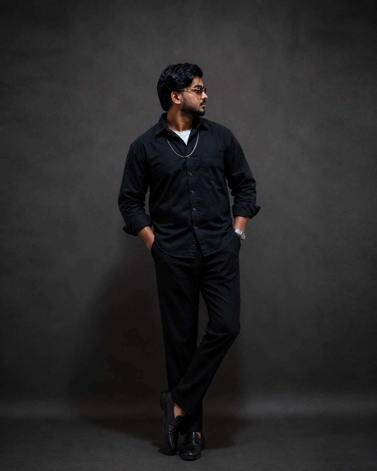 Obsidian Black Luxury Casual Shirt - Image 2