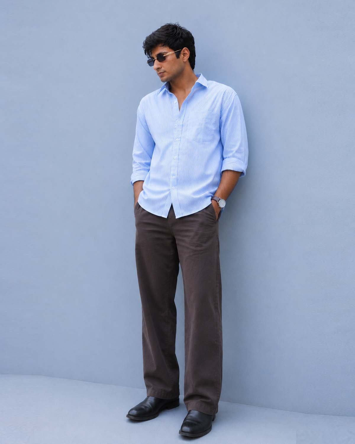 Azure Stripe Linen Shirt - Image 4