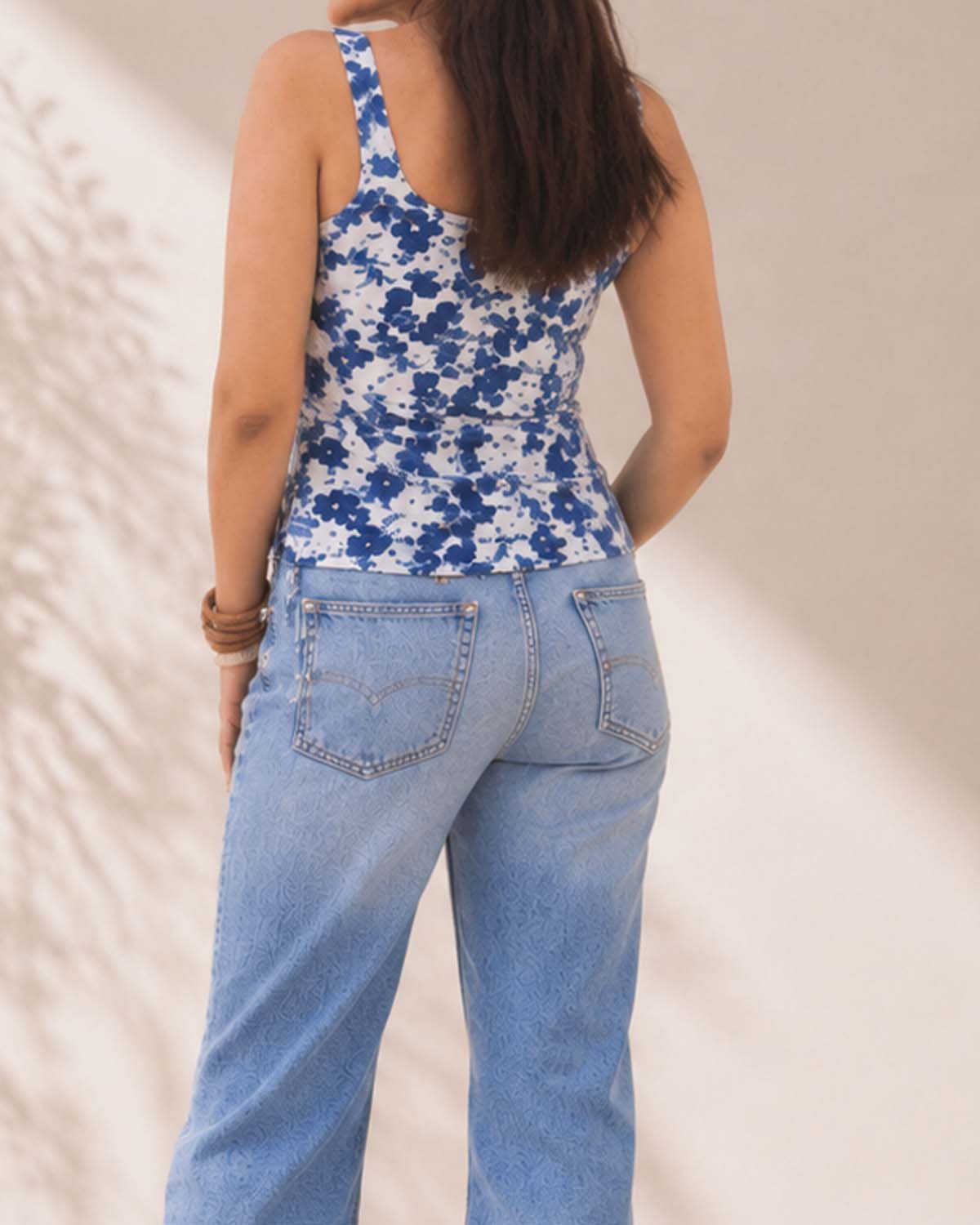Blue Blossom Printed Kurti - Image 3
