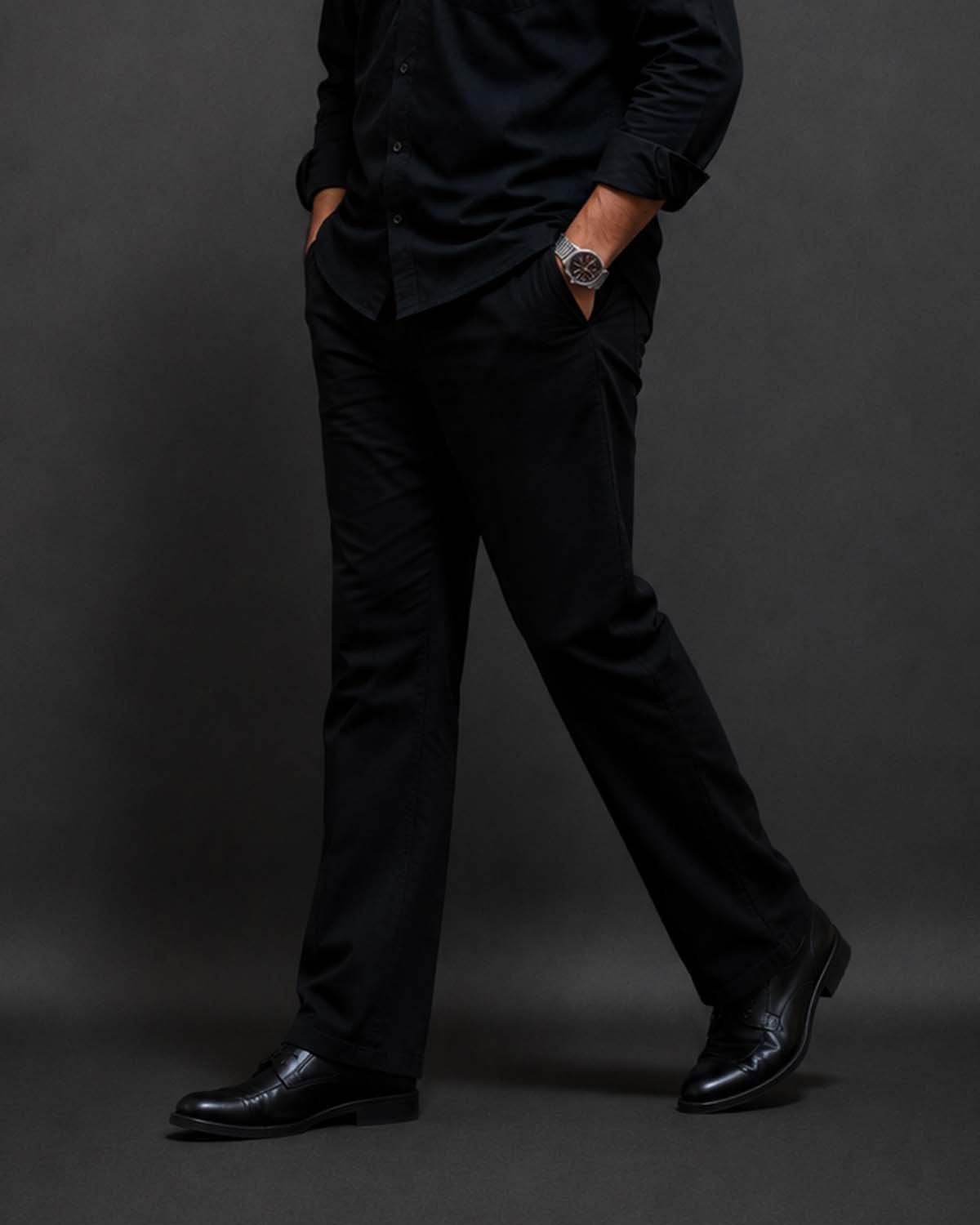 Midnight Black Tailored Formal Japanese Pant - Image 3