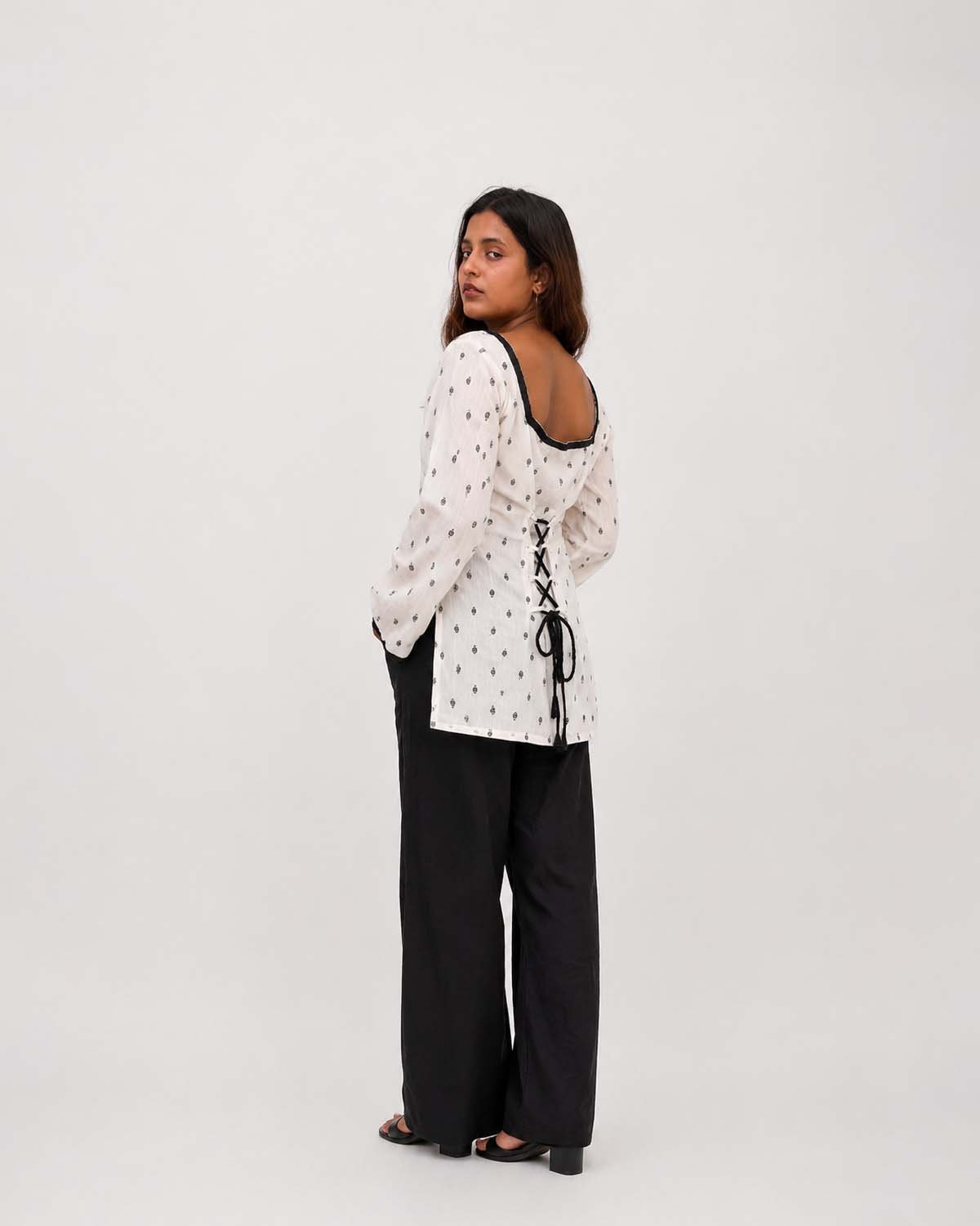 Ivory Noir Printed Co-Ord Set for Women - Image 2
