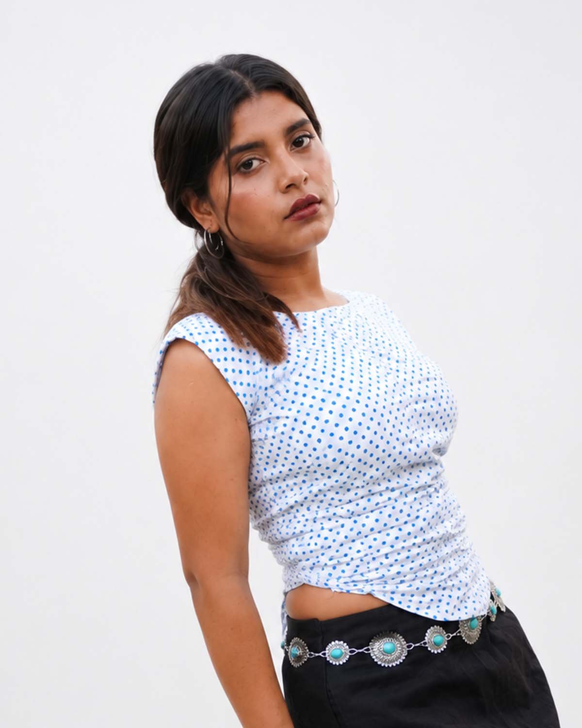 Celeste Polka Ruched Top - Image 3