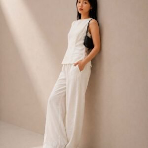 Ivory Linen Co-Ord Set for Women
