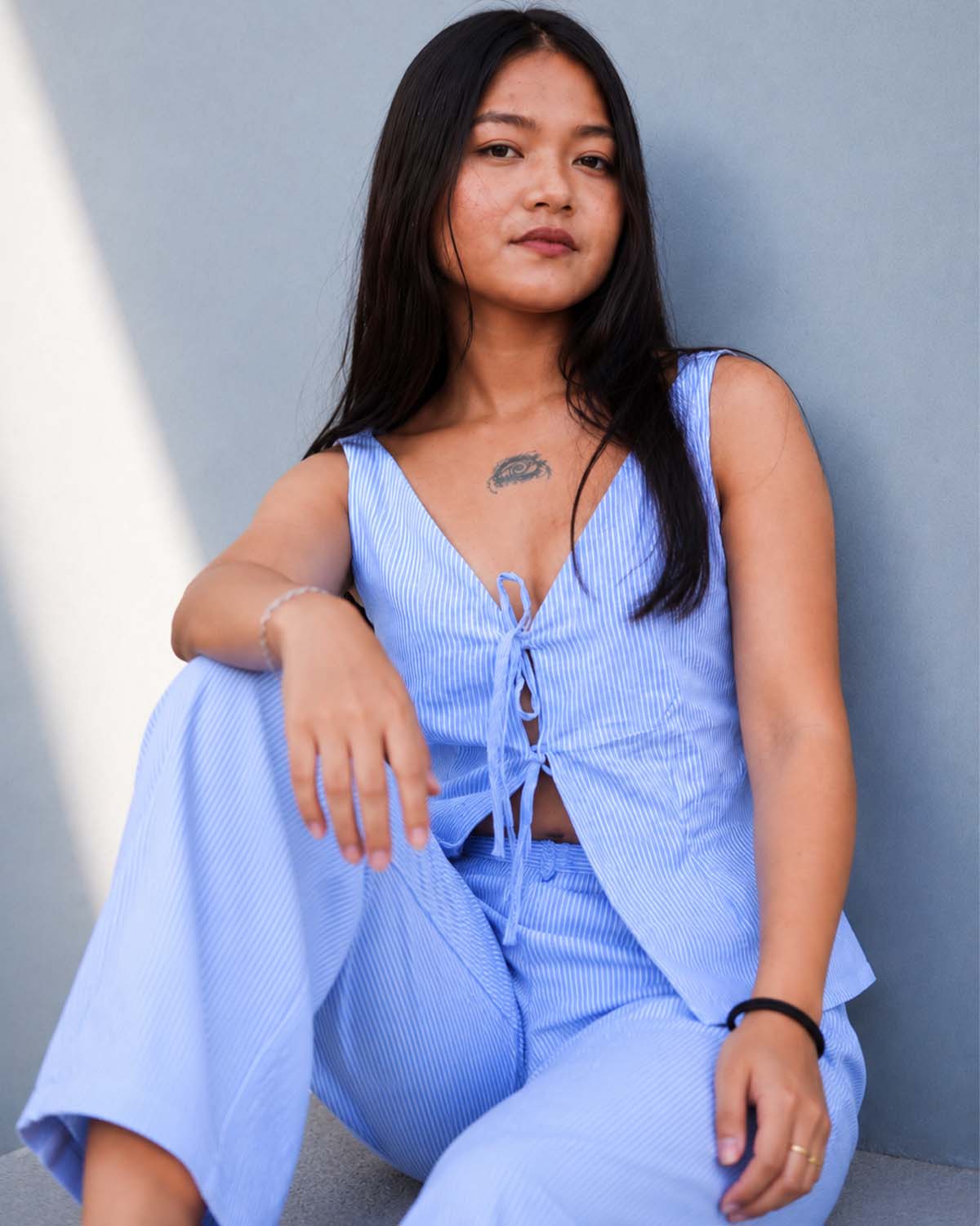 Sky Blue Tie-Front Co-Ord Set - Image 5