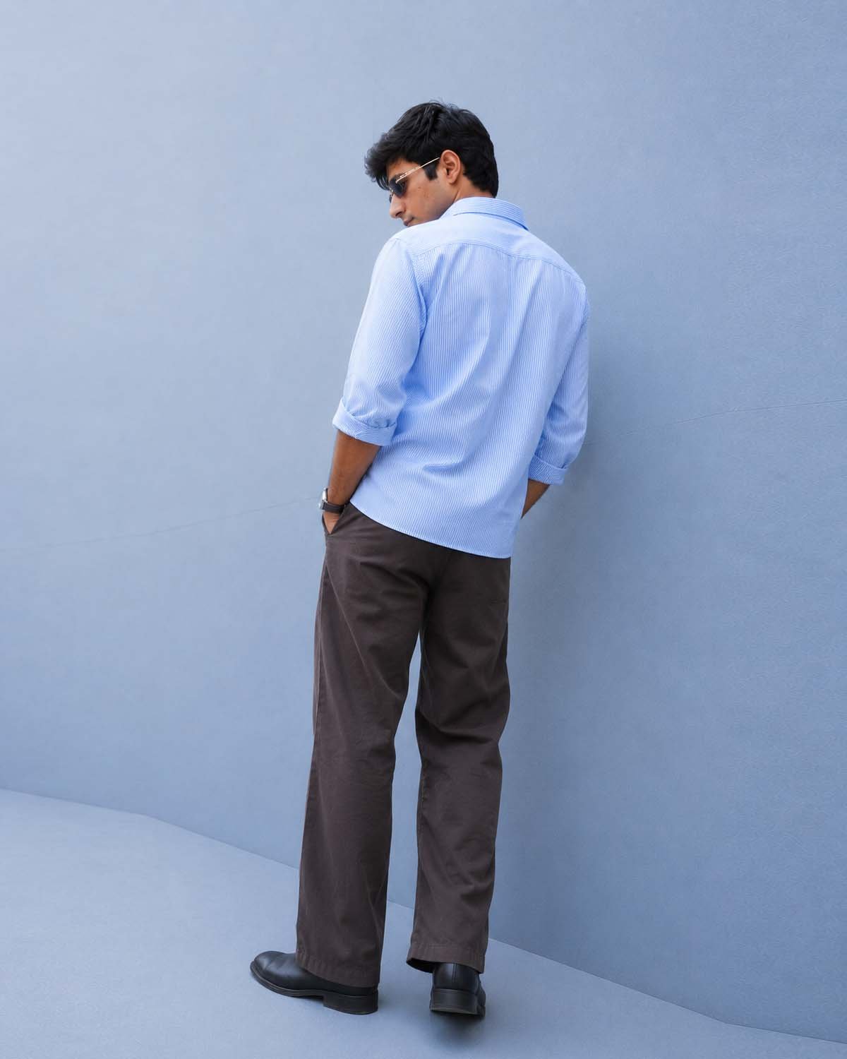 Azure Stripe Linen Shirt - Image 5