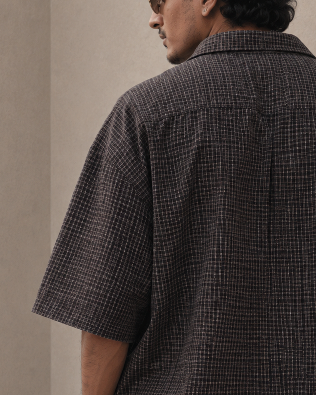 Noir Check Relaxed Shirt - Image 5