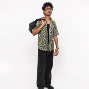 Olive Botanical Resort Shirt for Men