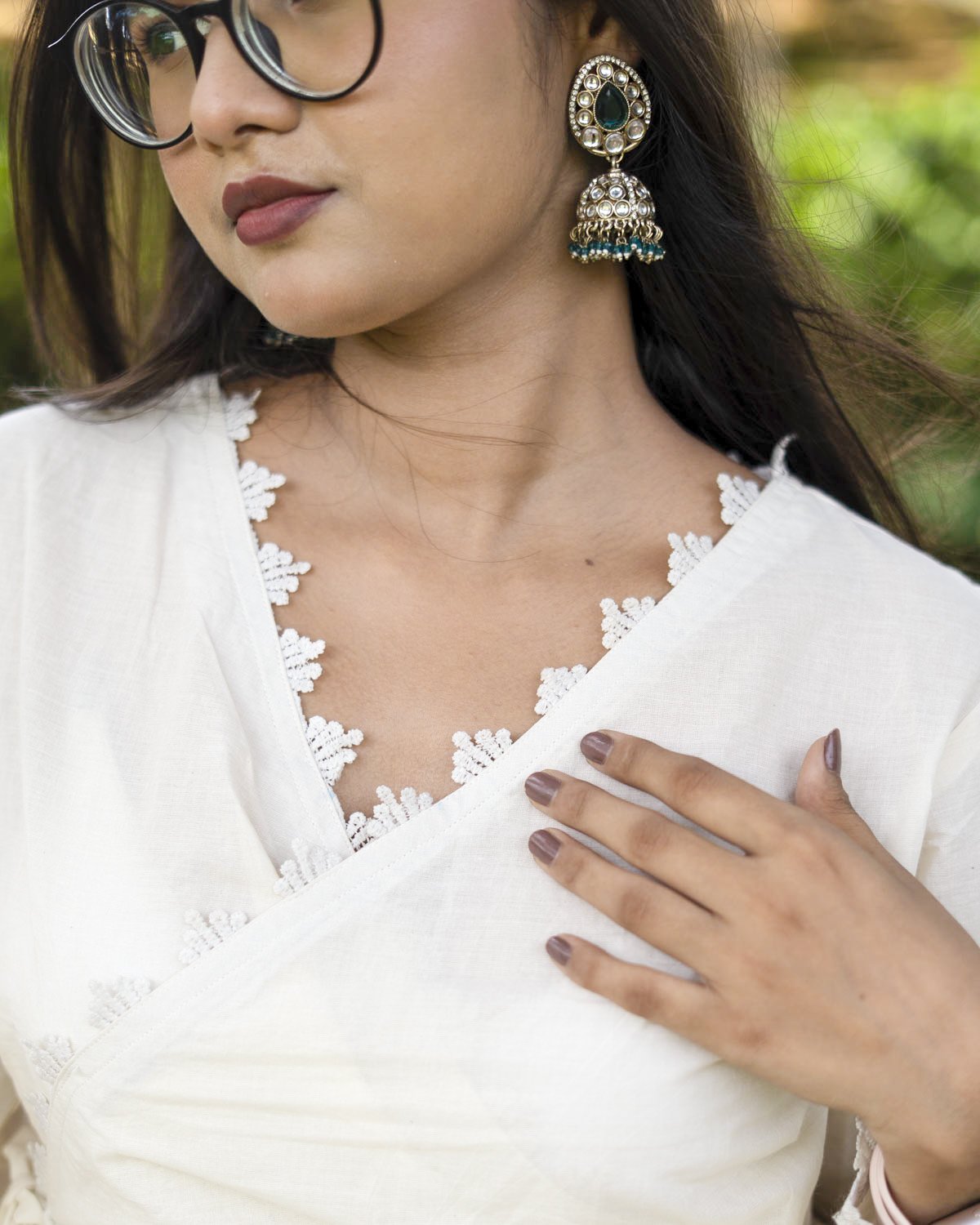 Cream Cotton Flex Dress for Women - Image 4