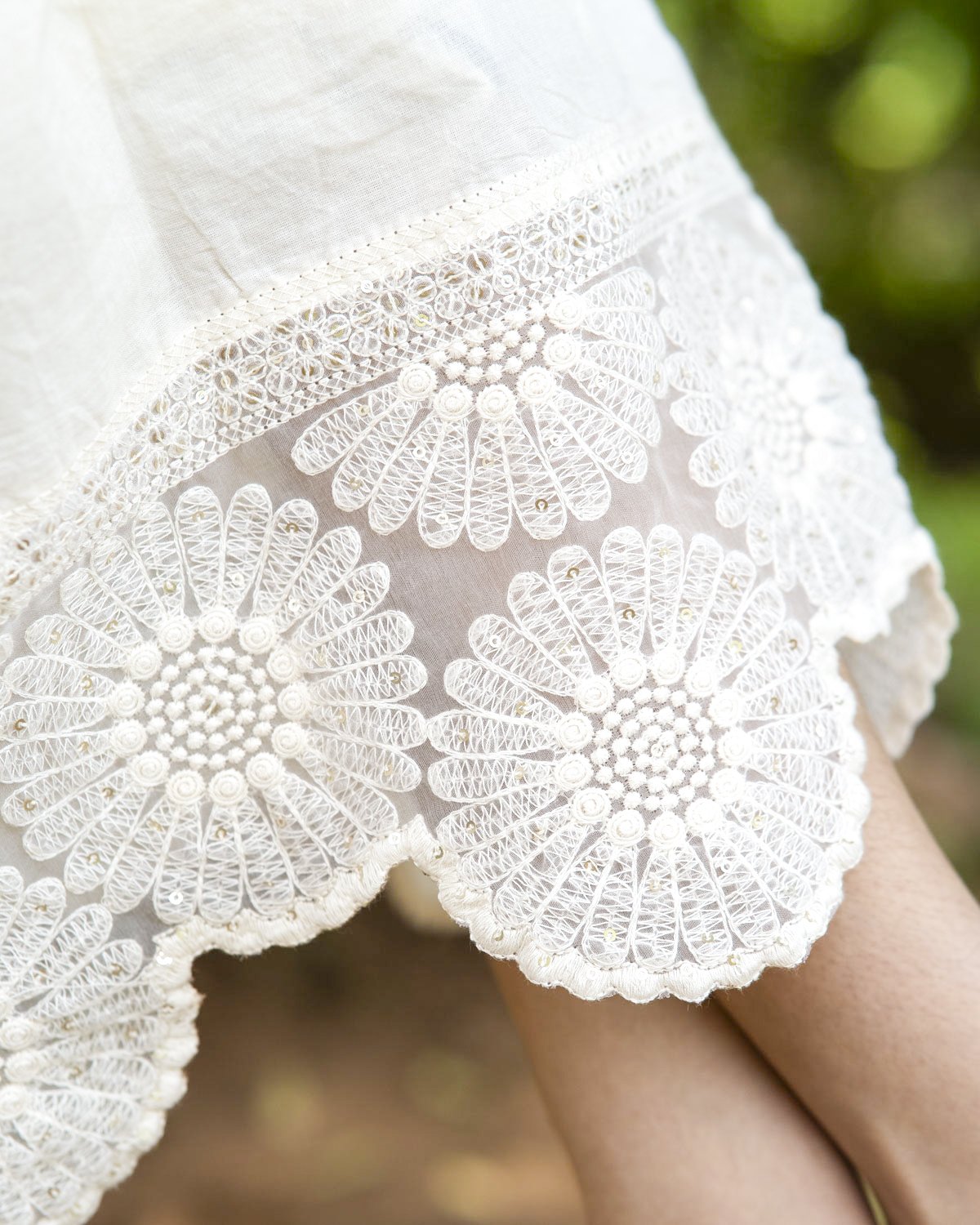 Cream Cotton Flex Dress for Women - Image 5