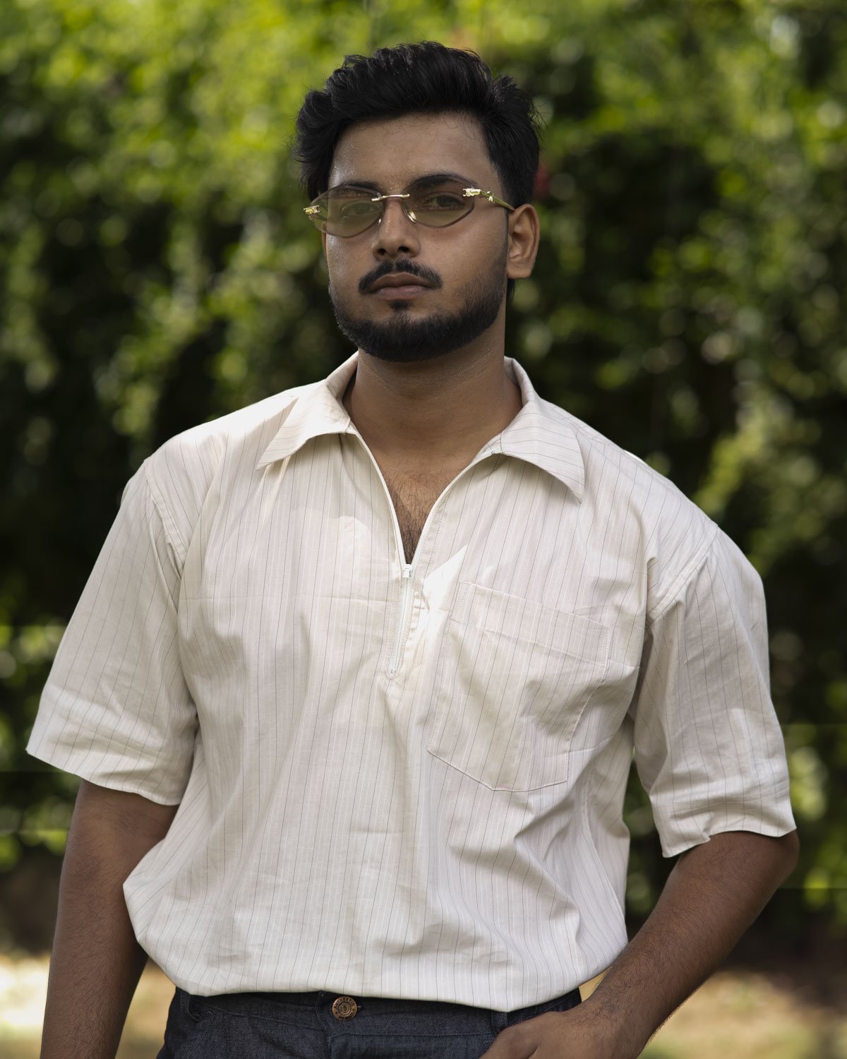 Cotton Dobby Stripe Shirt for Men