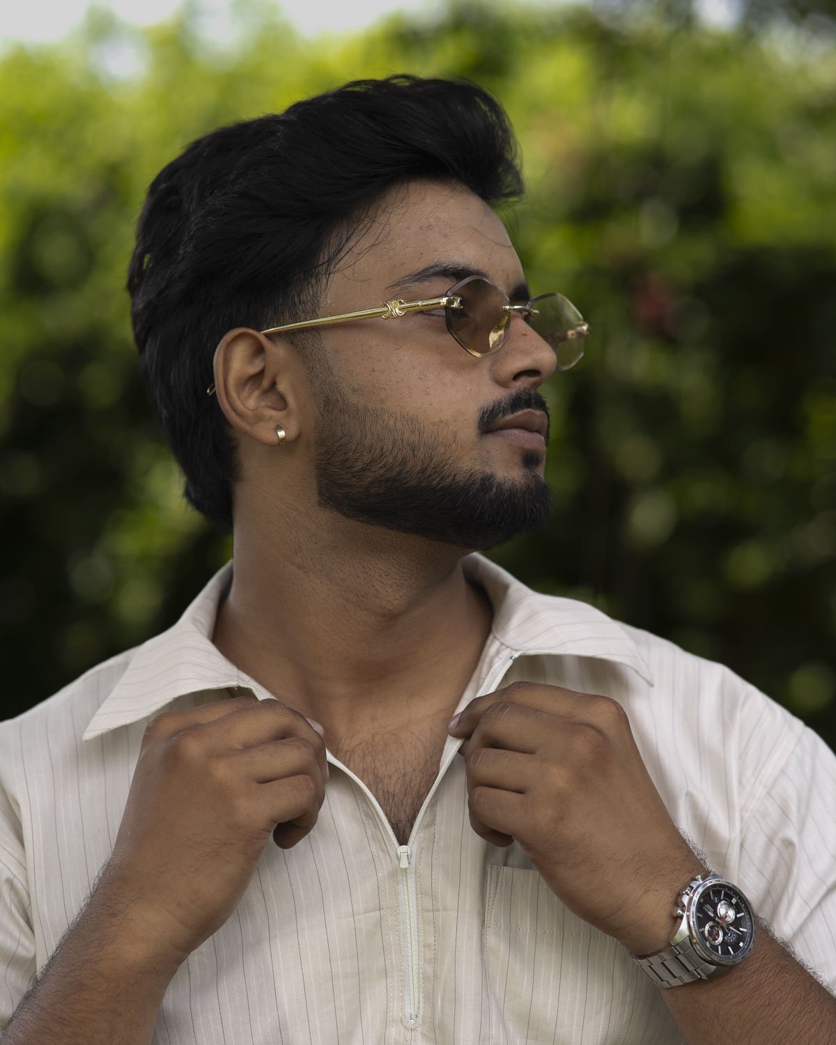 Cotton Dobby Stripe Shirt for Men - Image 3