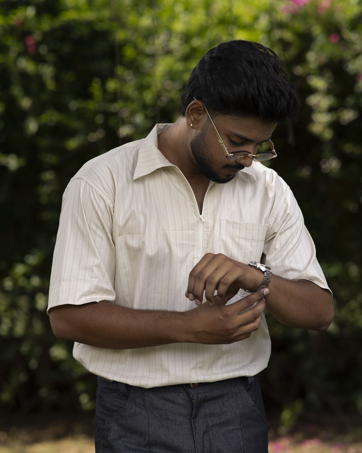 Cotton Dobby Stripe Shirt for Men - Image 2