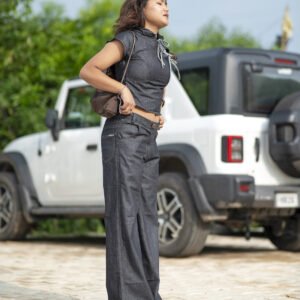 Lightweight Denim Cotton Wide-Leg Pants for Women