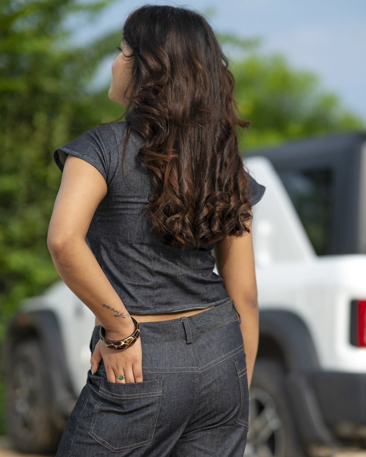 Lightweight Denim Cotton Top for Women - Image 3
