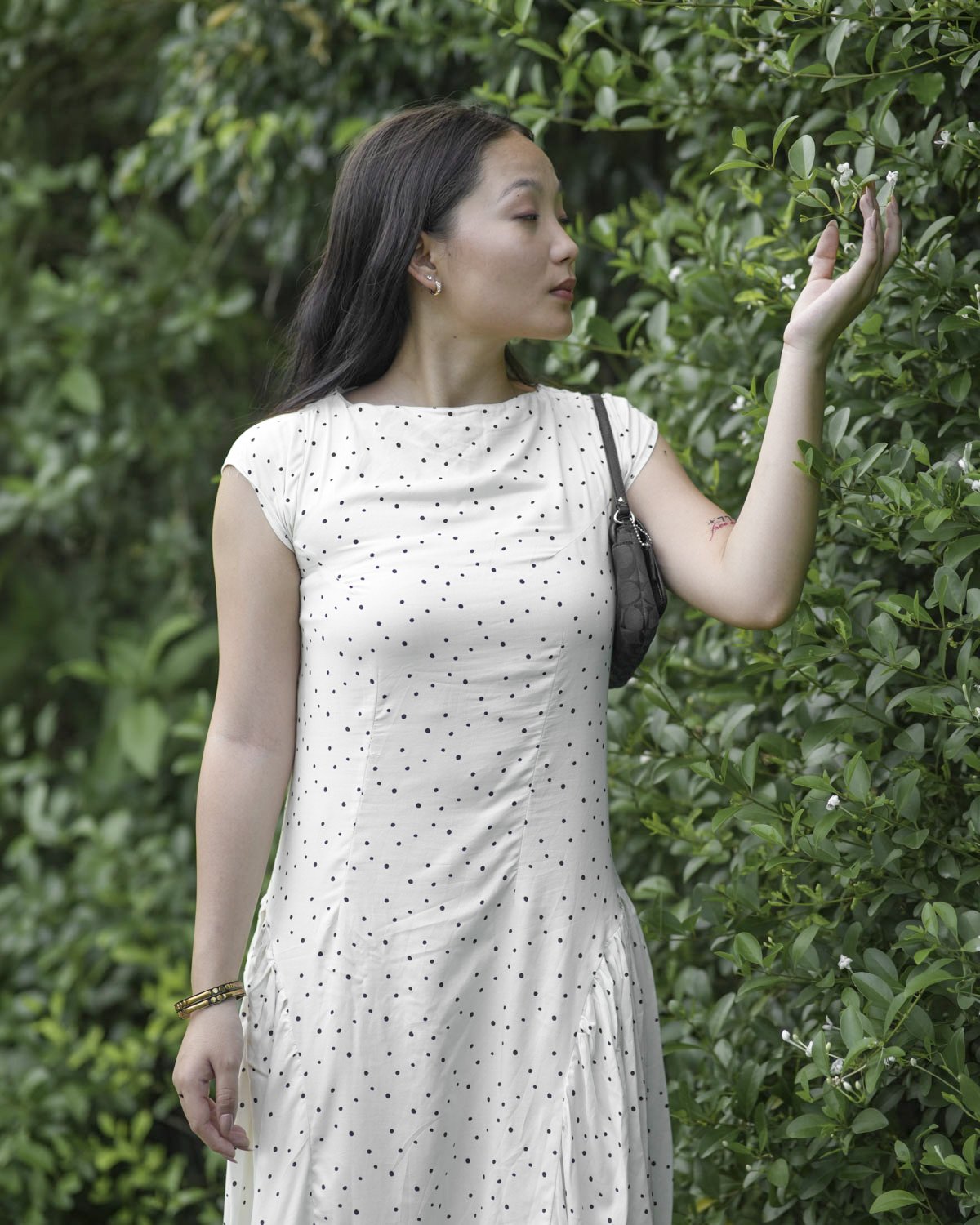 White Tari Cotton Printed Dress for Women - Image 4