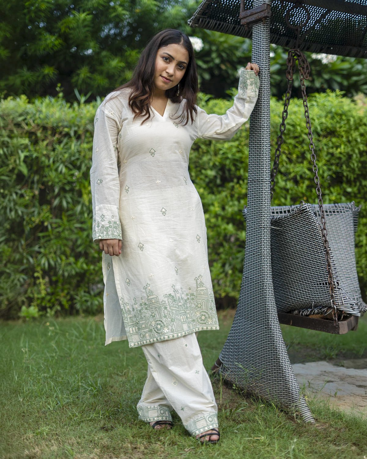 Pure Cotton Embroidered Kurta Pant Set for Women