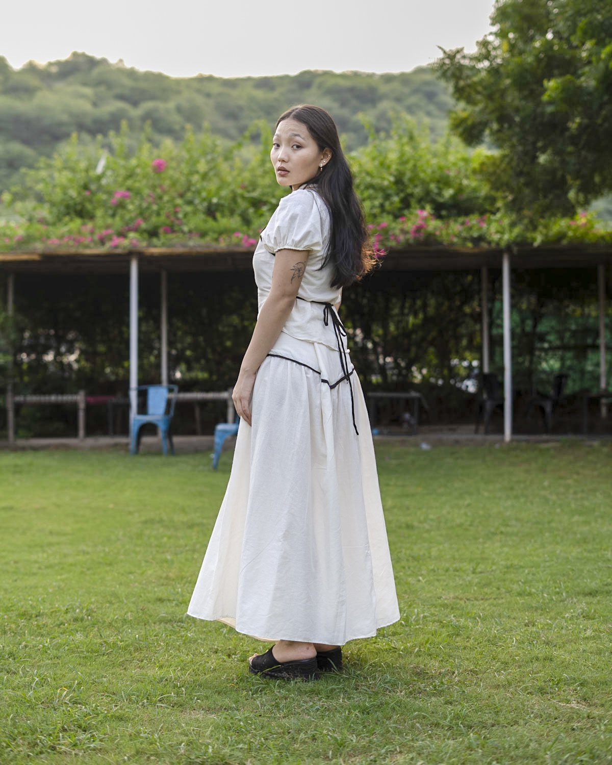 White Cotton Co-Ord Set for Women - Image 2