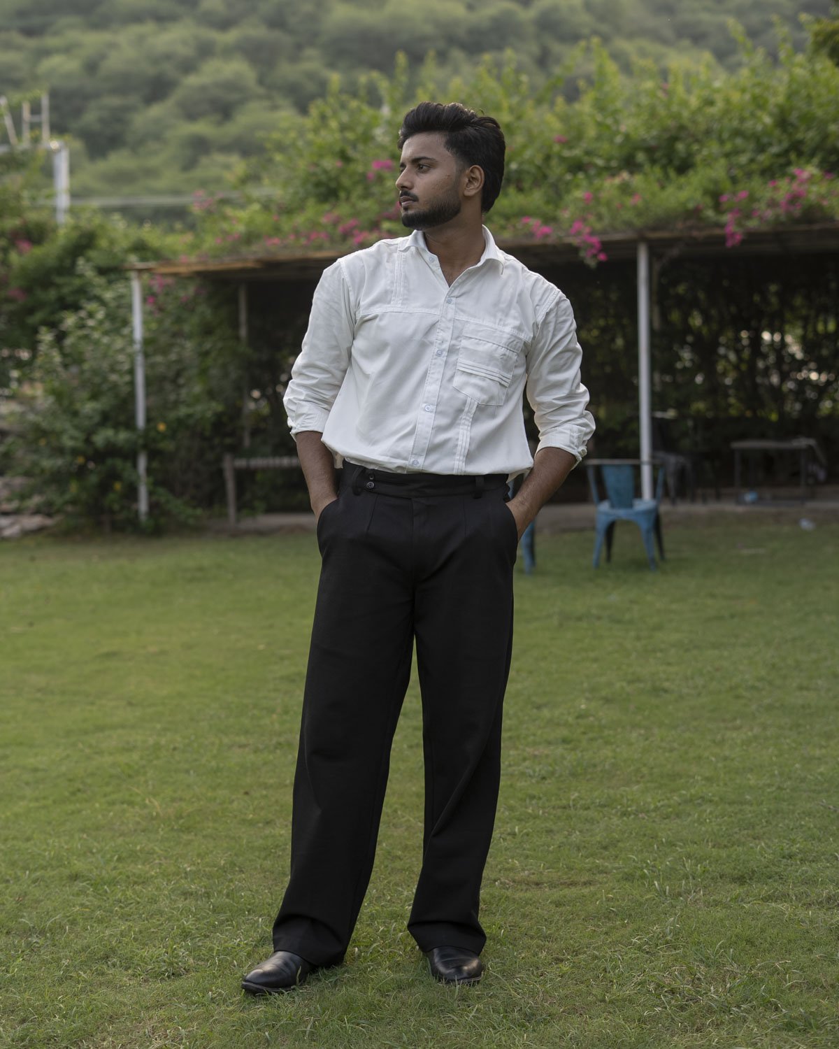 White Tari Cotton Shirt for Men - Image 2