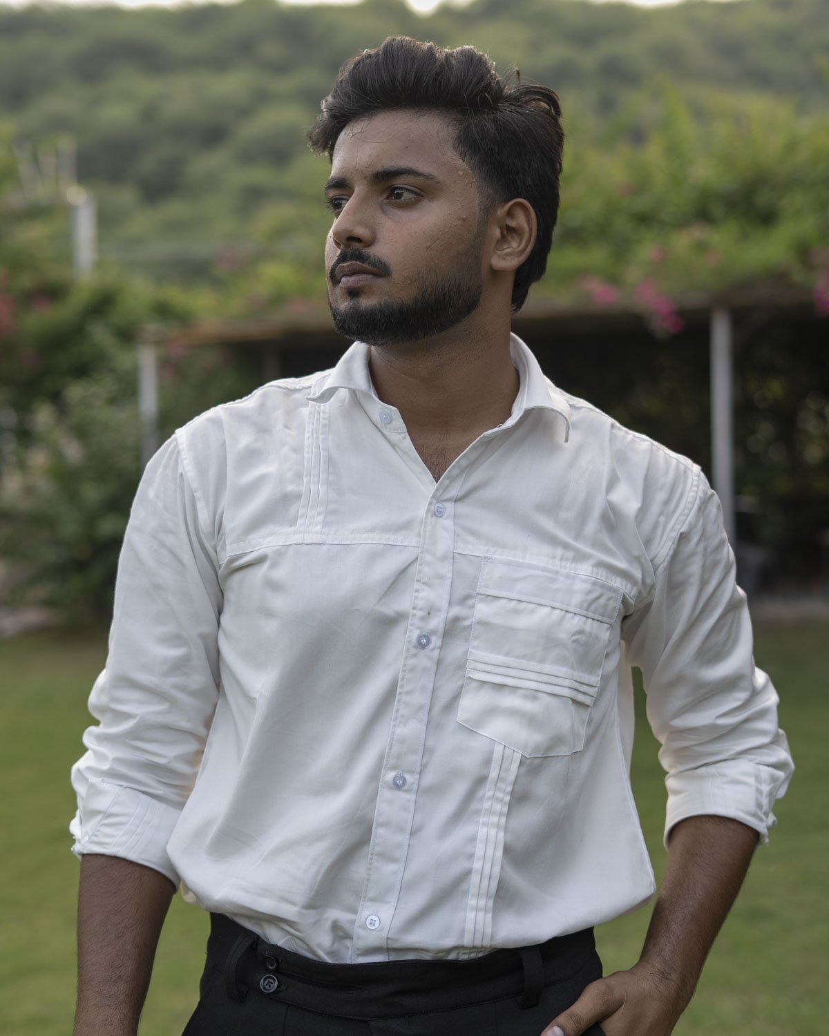 White Tari Cotton Shirt for Men - Image 4